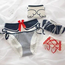 

New Japanese Style Girl's Navy Waist Cotton Underwear Comfortable Breathable Nifty Sweet Women's Briefs Antibacterial Panties