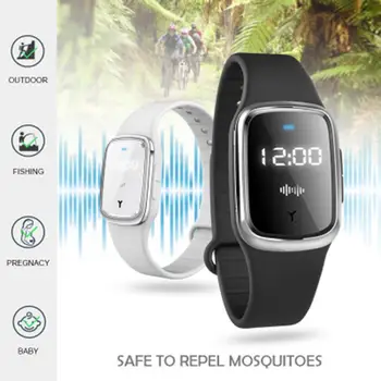 

Ultrasonic Mosquito Repellent Bracelet Electronic Anti-Mosquito Waterproof Ultrasound Pest Insect Bugs Outdoor Unisex Adult Kids