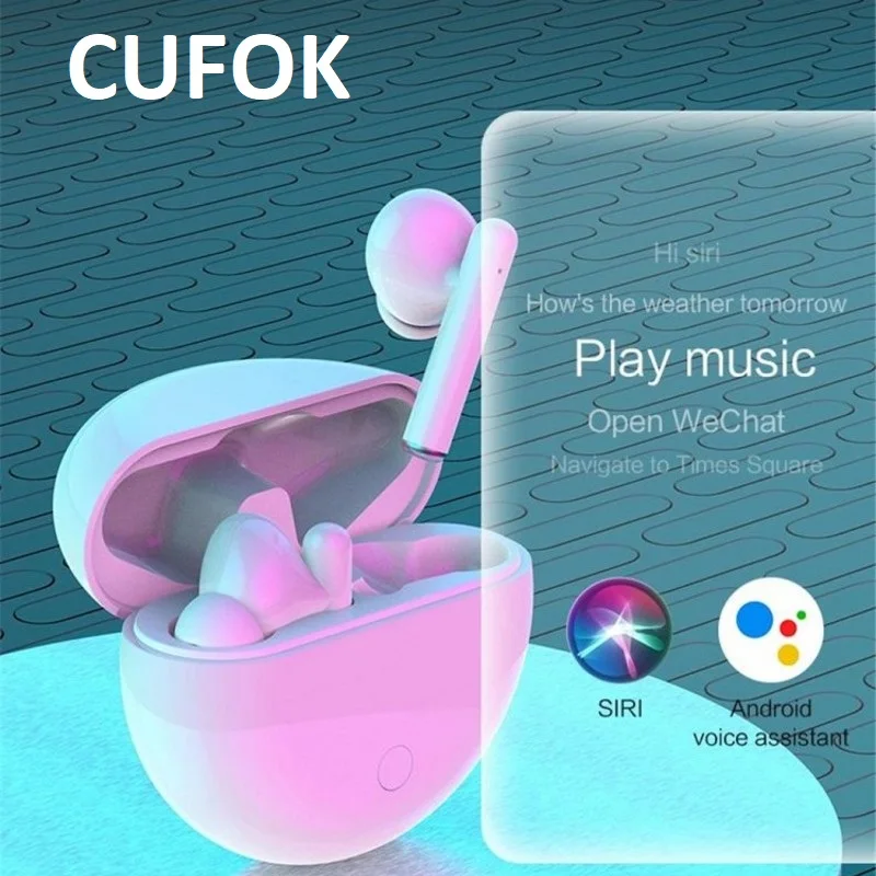 CUFOK TWS Bluetooth наушники Беспроводной Наушники Hi-Fi бас спортивные с микрофоном