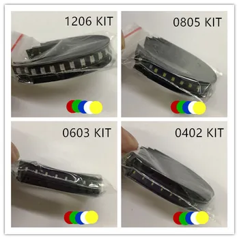 

100pcs 5colors x 20pcs 5050 5730 1210 1206 0805 0603 LED Diode Assortment SMD LED Diode Kit white red blue yellow green
