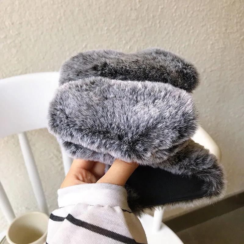 Fluffy Case For Iphone 17e 16e 17 16 15 14 13 12 11 Pro Max 17 Air Plush Rabbit Cute Warm Phone Fur Cover For Iphone 16e Furry — view 4