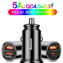 Usb-Car-Charger Mobile-Phone QC3.0 Type-C Baseus Xiaomi Fast PD 30W for SCP 5A