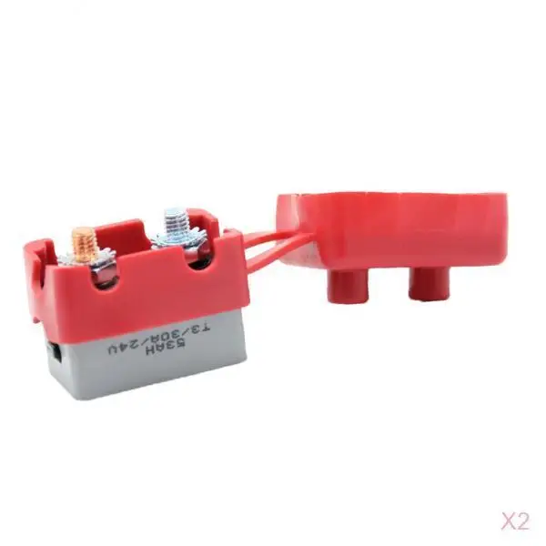 1Pair 12V-24 VAuto Boat Audio Circuit Breaker Manual Reset Fuse Holder 30A