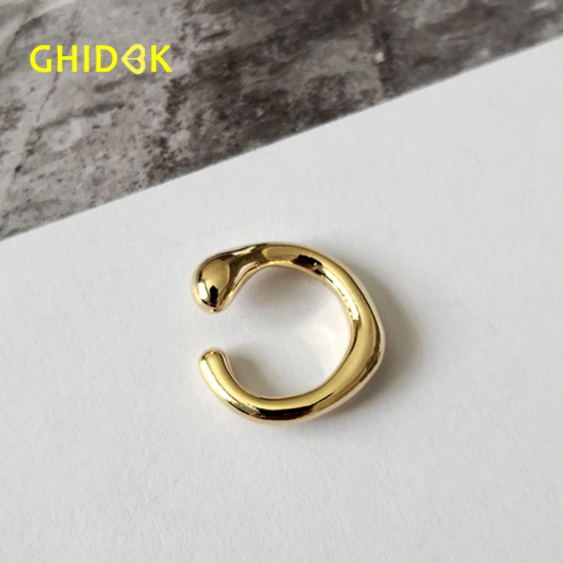 

GHIDBK 2019 Trendy Handmade Non Piercing Cartilage Earrings Chunky Statement Ear Clips Minimalist Ring Earring Irregular Jewelry