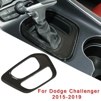 

Carbon Fiber Style Car Gear Shift Panel Cover Trim Decor For Dodge Challenger 15+ High-quality ABS Cover Trims Car Stickers