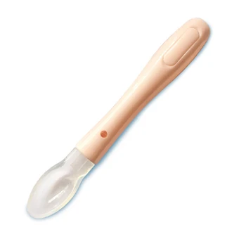 

Infant Feeder Kitchen Anti Slip Safety Tableware Baby Spoon Non Toxic Soft Silicone Ergonomic Handle Toddler Flatware Reusable