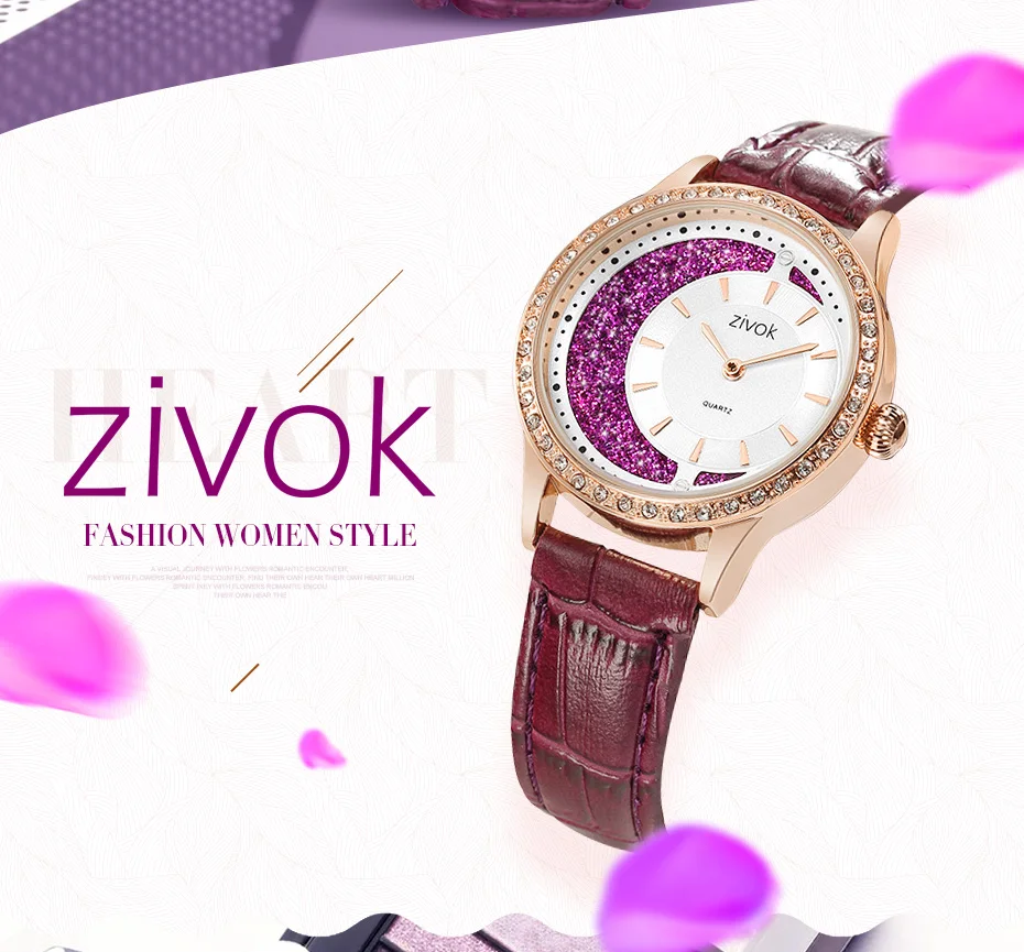 ZIVOK часы женские роскошные Брендовые женские модные легкие Роскошные блестящие циферблат с бриллиантами Женские часы на ремешке