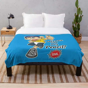

Jeffy Wanna See My Pencil Funny SML Characte Throw Blanket Soft Sherpa Blanket Bed Sheet Single Knee Blanket Office Nap Blanket