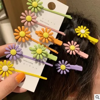 120 компл./лот 2 шт./компл. DIY Простые подсолнухи заколки для волос цветастые Цветочные боковые шпильки Инструменты для укладки аксессуары HA691