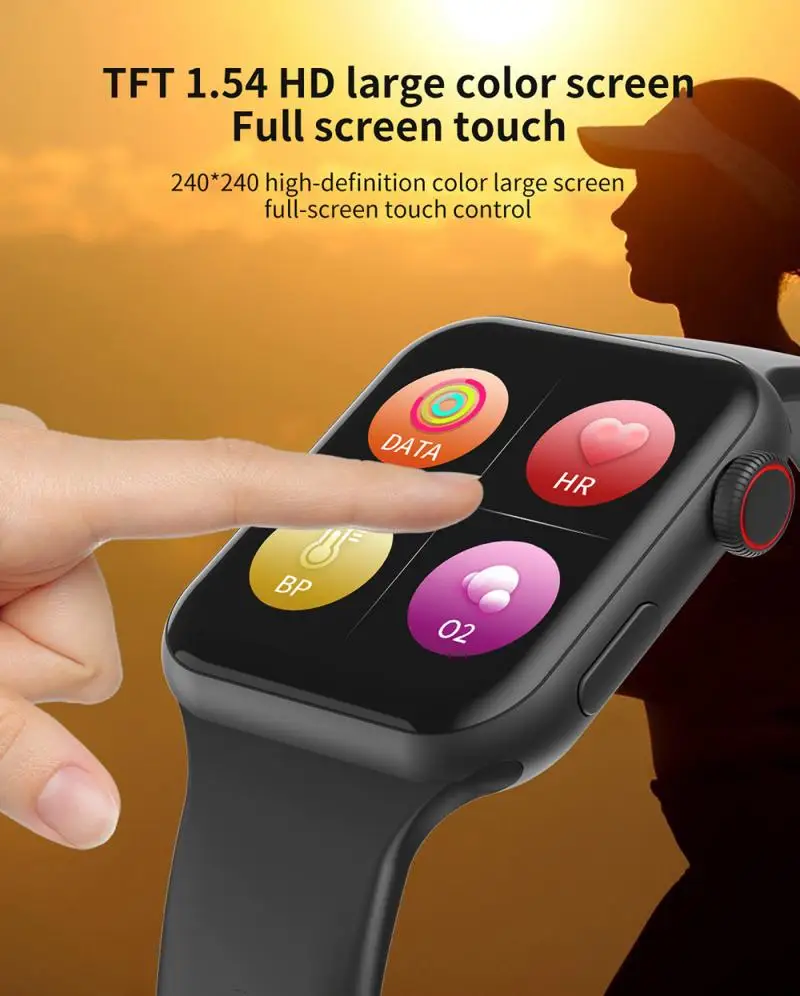 F10 Men Women Fashion Smartwatch 1.54inch IPS Screen Monitor Heartrate IP67 Waterproof Multi-Language Smart Watch PTCS