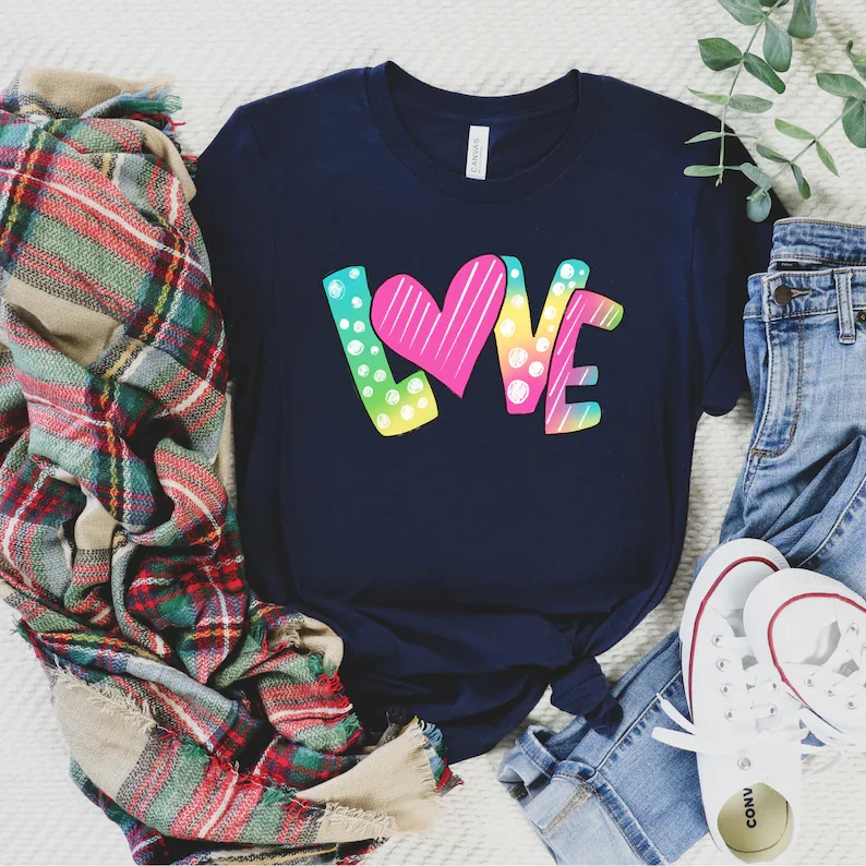 

Unisex Love Valentines DayCouple Matching Gift For Wife, Mother's Day Shirt 100% cotton kawaii gothic clothes y2k Drop shipping