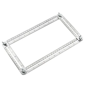 

Stainless Steel Four Corners Activities Folding Drawing Ruler Multi Angle Drawing Ruler Office Multifunctional Feet Measurement
