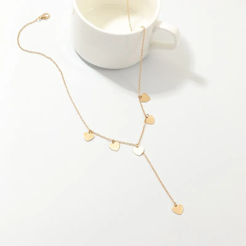 Простое стильное длинное ожерелье для женщин Модный чокер с подвеской в форме сердца ожерелье колье подарок ювелирные изделия