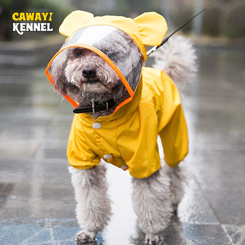 Pet дождевик для маленьких собак мультфильм Милая водонепроницаемая одежда для собак открытый жилет пальто дождевик собаки пончо сетка плащ для домашних животных D1704
