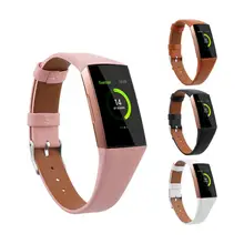 Correa de cuero inteligente para Fitbit Charge 3 y Charge 3 SE para correa de cuero genuino pulsera para Mujeres Hombres S/L