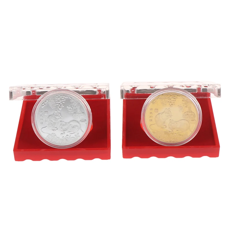 

2020 Year Of The Rat Commemorative Coin Chinese Zodiac Souvenir Challenge Collectible Coins Collection Art Craft With Box