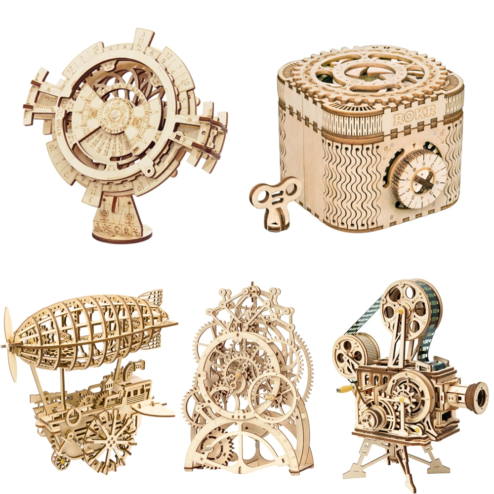 mechanical gears 3d wooden puzzle