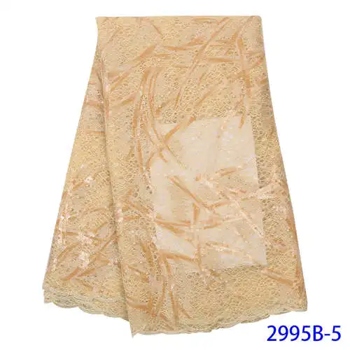 Нигерийское кружево ткань высокое качество кружевная последовательность кружевной ткани французский двойная сетка кружева с бисером для свадьбы KS2995B - Цвет: Picture 5