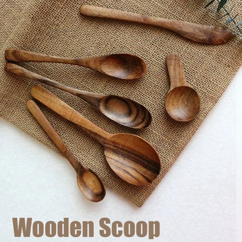 

Teak Log Tablespoon Handmade Tableware Milk Powder Spoon Stirring Spoon Butter Knife Environmental Protection Kitchen Tool
