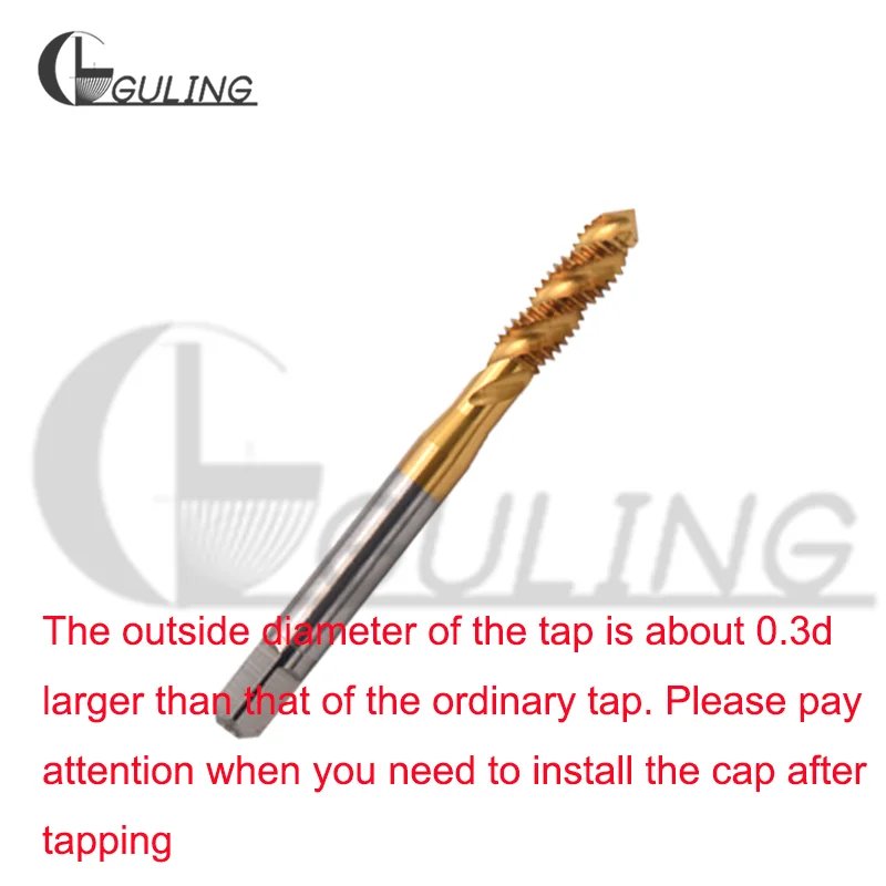 HSSE Metric With Tin Braces Spiral Fluted tap ST S T M1.6 M2 M2.5 M3 M4 M5 M6 M8 M10 M12 M14 M16 X0.35 X0.4 X2 Screw Thread taps |