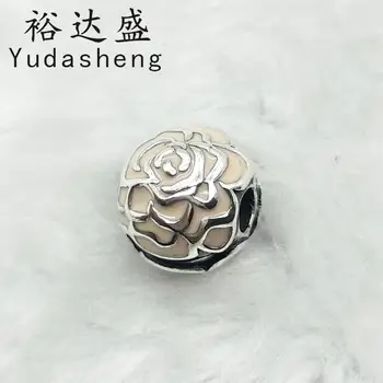 

Pink Rose Flower Charm Limited Edition Jewelry Original Valentine's Day Gift DIY Bracelet Fit Original Charm
