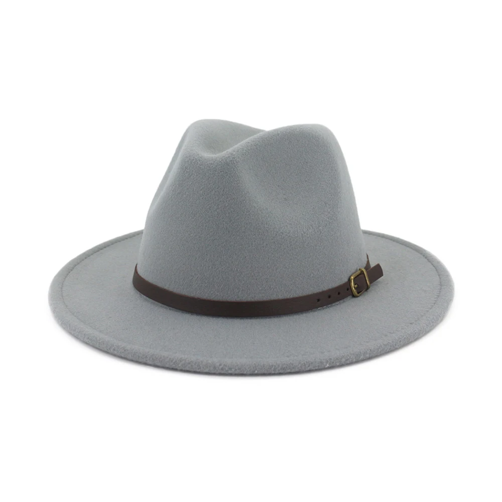 Для мужчин Для женщин шерстяная шляпа Fedora с поясом поп женская шляпа Панама джазовая, шляпа Размеры окружности головы 56-58 см
