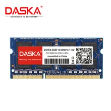 DASKA – Mémoire RAM pour ordinateur portable, 204pin 1.5 V, DDR3, 2 Go et 4 Go, 1600/1333 MHz SO DIMM DDR 3, garantie à vie