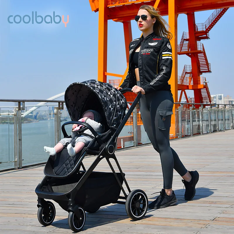 Coolbaby детская тележка с высоким обзором детская тележка может сидеть на двусторонней портативной детской тележке