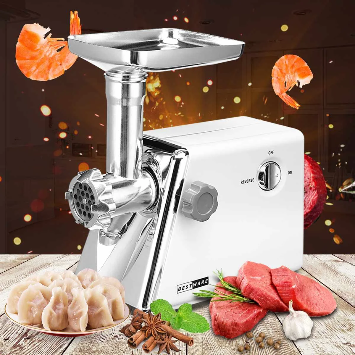 2800W Electric Multi-function Meat Grinder 3 Blades Stainless Steel Sausage Fill