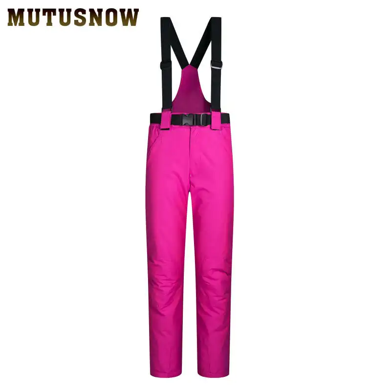 Fashion Colored Winter Thicken Suit Women Snow Jumpsuit Skiing jacket Pants Snowboard Overalls Outdoor Female Thicken Warm Men - Цвет: Purple
