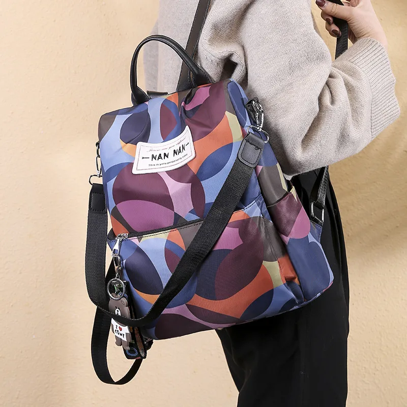 

Backpack Women's New Style Anti-Theft Outdoor Casual Large Capacity Travel Bag Fashion Printed Oxford Cloth Bag