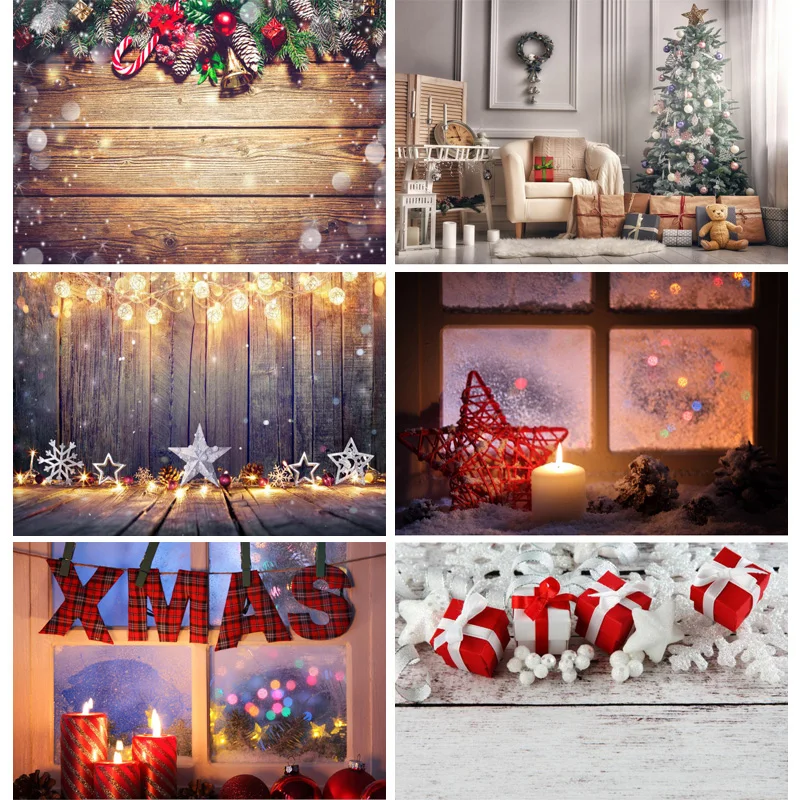 

ZHISUXI Vinyl Christmas Day Photography Backdrops Prop Christmas Tree Festival Photo Studio Background XT20924SD-11