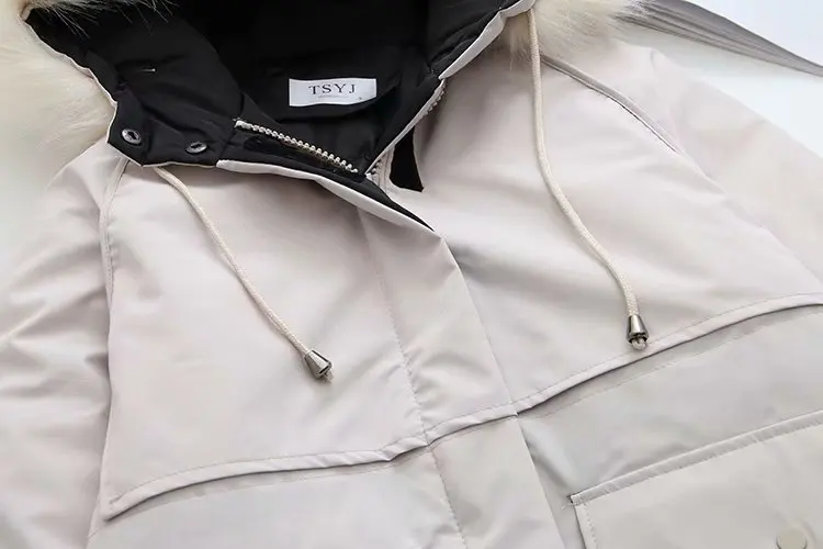 Зимняя женская куртка размера плюс XL-4XL, Женская парка с капюшоном и меховым воротником, женское хлопковое пальто, женское теплое пальто