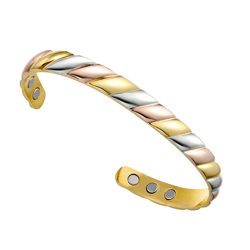 3000 Gauss Open Cuff Adjustable Bracelets for Women Health Energy Magnetic Bangles Multicolor Pure Copper Bracelets & Bangle