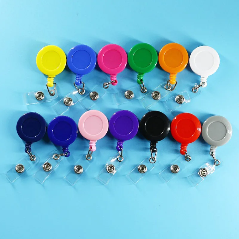 

1 Pcs Retractable Pull Badge ID Lanyard Name Tag Card Badge Holder Reels Key Ring Chain Clips School Student Office