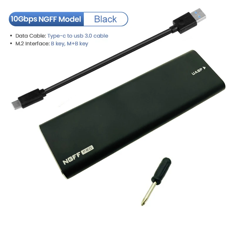 Черный NVMe PCIE USB 3,1 корпус для жесткого диска M.2 к USB SSD корпус для жесткого диска Тип C 3,1 м соединитель в форме ключа для 2230 2242 2260 2280 корпус - Цвет: Черный