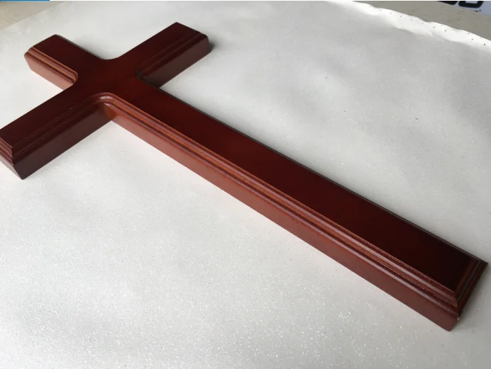 Европейский прекрасный 32 см твердый деревянный крест Иисуса кулон Христианский подарок