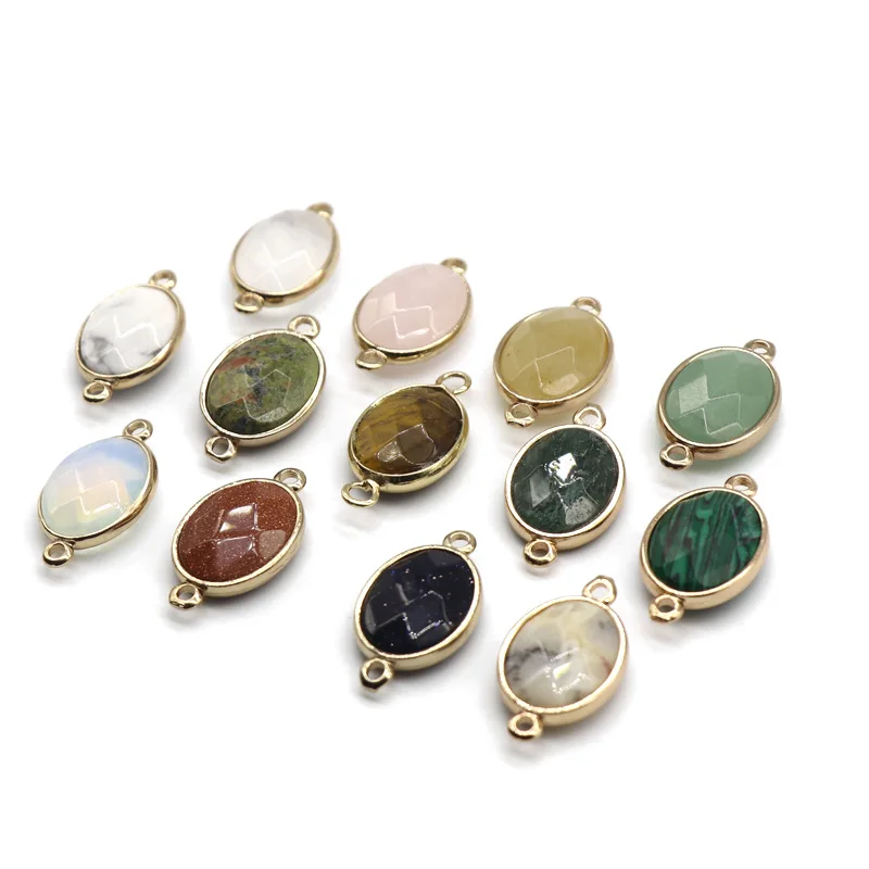 Natural Stone Water Drop Pink Crystal Opal Agate Tiger's Eye Pendants fit  Earrings Necklace Jewelry Making