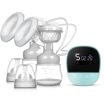 

Electric Dual Breast Pump Kit with 2 Milk Bottles Baby Breastfeeding Assistant K92D