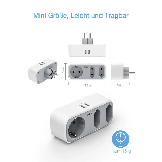 30% sur Multiprise Electrique TESSAN 4 Prises und 3 Ports USB