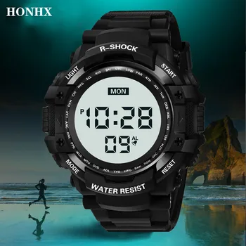 

Luxury Mens Digital LED Watch Sport LED Waterproof Wrist Watch Dial Silicone Wristwatch deportivo hombre reloj digital montre