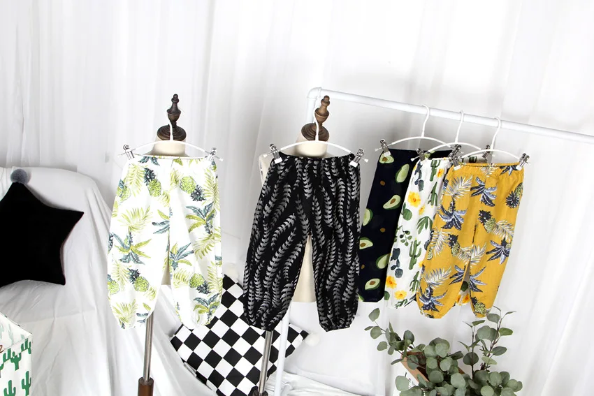 Летние новые стильные противомоскитные штаны для малышей летние дышащие тонкие штаны-фонарики Мягкие Летние штаны из хлопка и льна в Корейском стиле