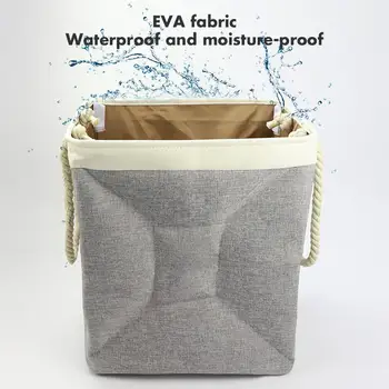 

Large Capacity Foldable Cotton Linen Waterproof Portable Square Laundry Basket Toy Storage Bag Supplies