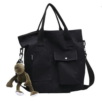 

Bag Women's New Fashion Korean-Style All-match Canvas Bag Ins Fashion over-the-Shoulder Bag College Student Bag Shoulder Bag