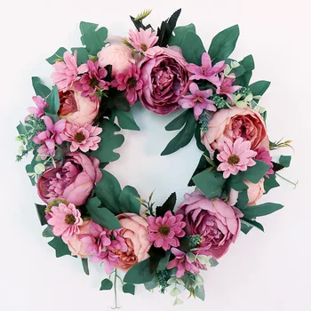 

European Wall-Mounted Home Garland fu cu.colour Tie Wedding Arrangement Simulation Peony Flower Wall Wholesale duo se xuan