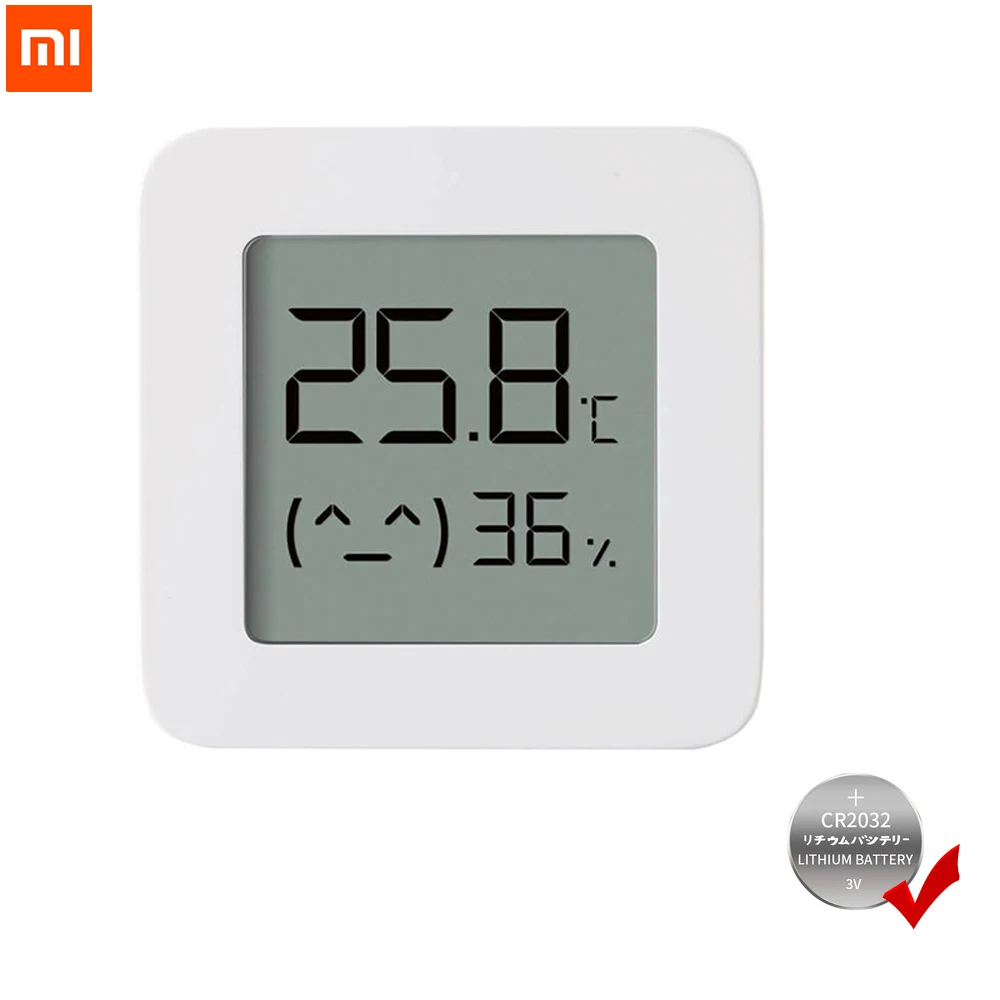 XIAOMI Mijia-termómetro Bluetooth 2, higrómetro eléctrico inteligente Digital inalámbrico, funciona con la aplicación Mijia con batería