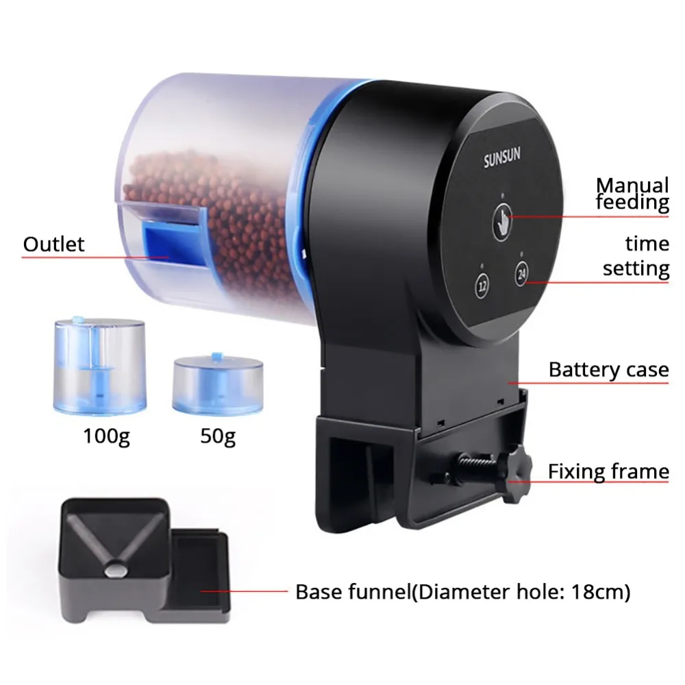 Automatic Feeder Aquarium Goldfish Smart Timing Auto Fish Feeder Timer Food Feeding 8/12/24 hours Timer Feedin