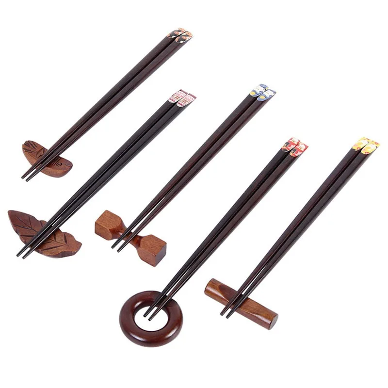 Japanese Style Geometric Wooden Chopstick Pillow Chopstick Holder
