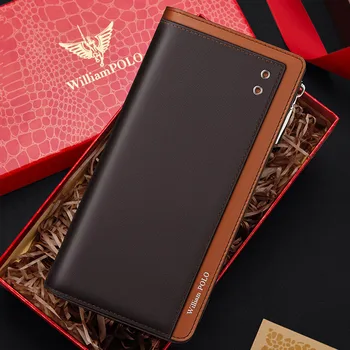 

Fashion leather wallet men's long style pickup BAG WALLET business handbag