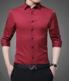 

Free ShippingMen's long-sleeved shirts young slender body 2018 spring and autumn new shirt casual plain cardigan DY-406